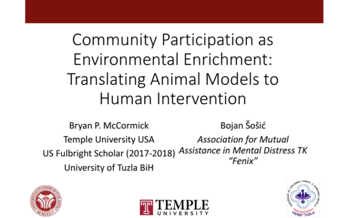 Community Participation as Envirpmental Enrichment: Translating Animal Models to Human Intervention