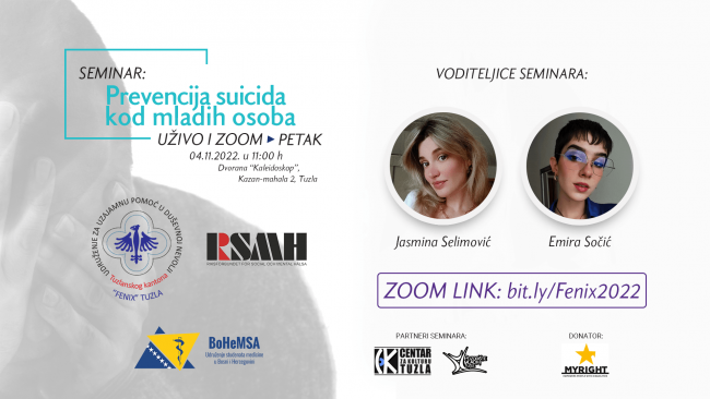 fenix-poster Obavještenje o održavanju seminara o prevenciji suicida kod mladih osoba